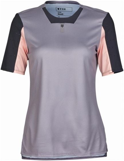 Fox Womens Defend Short Sleeve Jersey – Stone