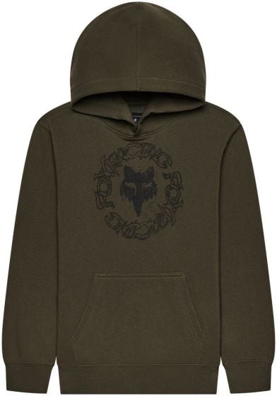 Fox Slowburn Fleece Youth Pullover Hoodie – Olive Green