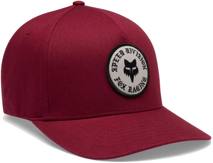 Fox Badge Flexfit Hat – Dark Red
