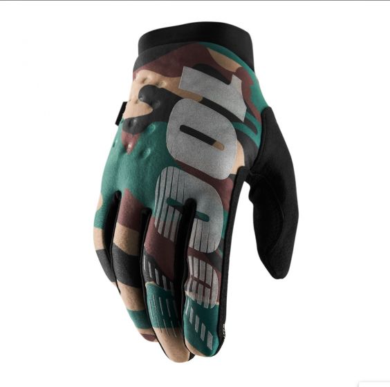 100% Brisker Cold Weather Gloves - Camo/Black